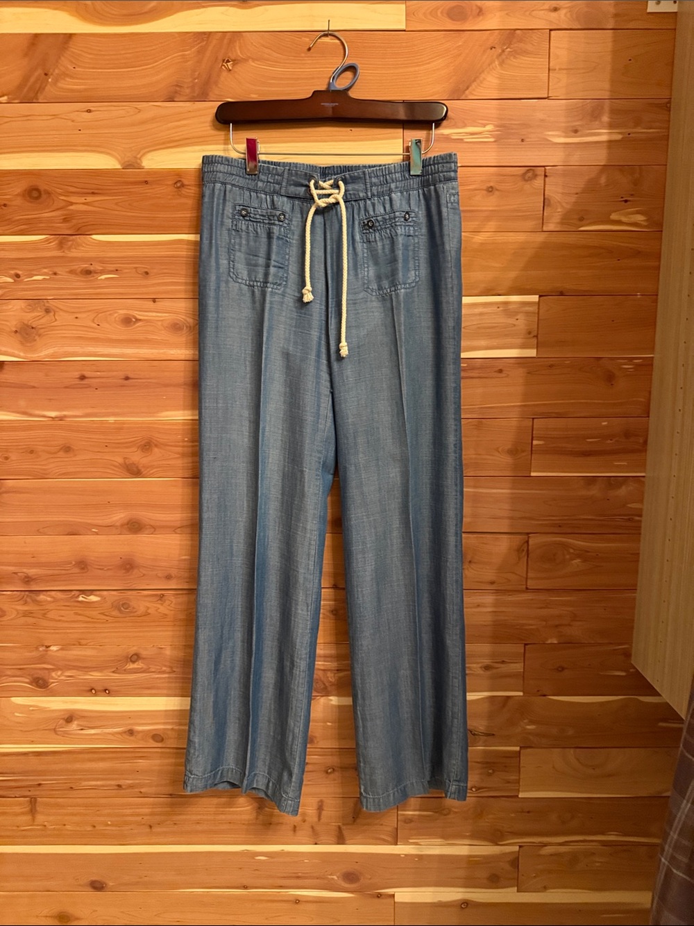 Jolt Light Blue Wide Leg Drawstring Jeans